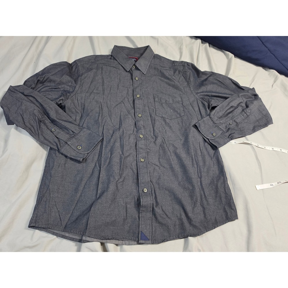 UNTUCKit Casablanca Slim Fit Gray Cotton Button Down Shirt Mens Large 01035
